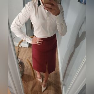 Ann Taylor white embroidered shirt/blouse size 2